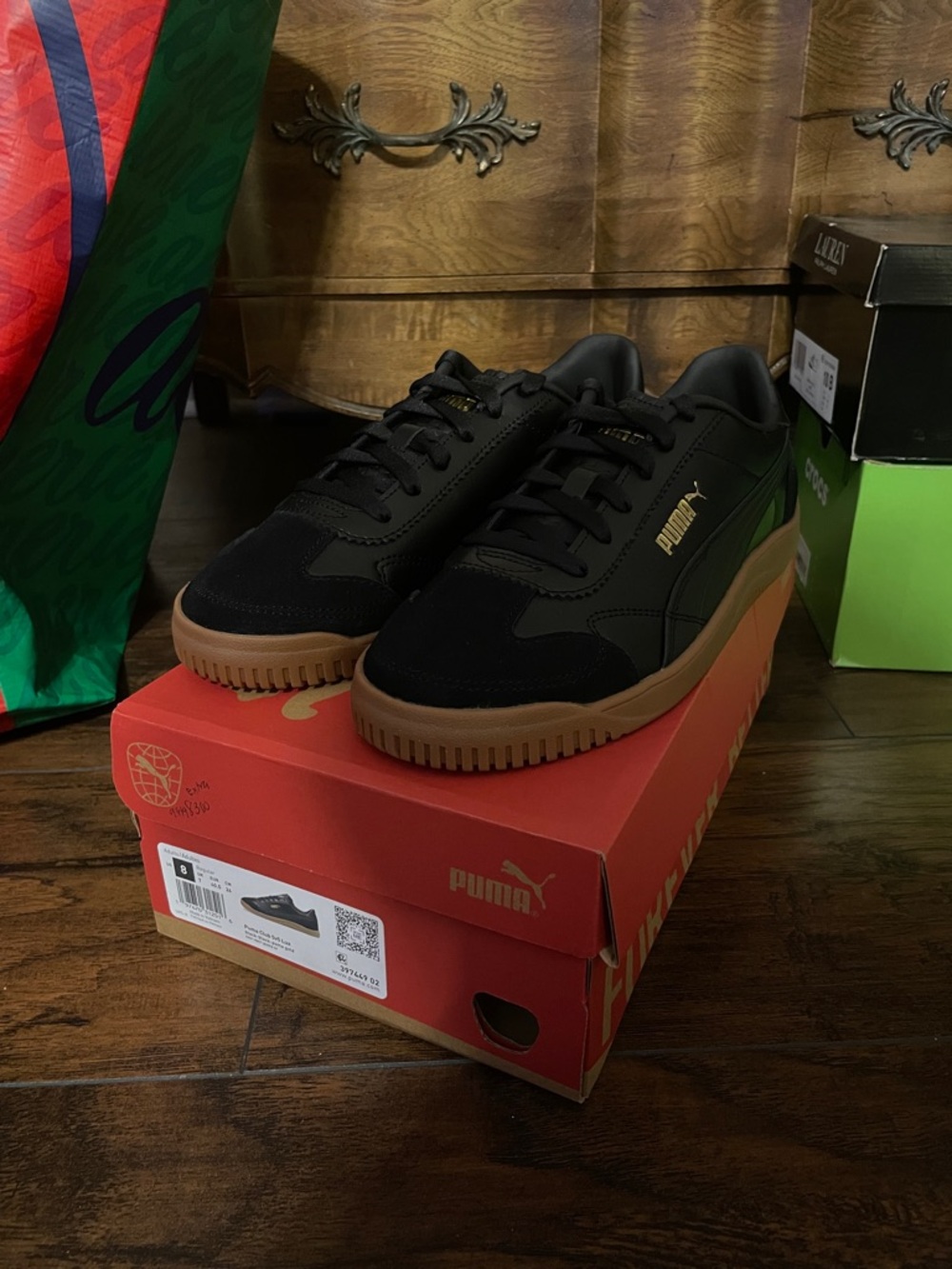 Puma Men’s Black Sneakers with Gum Outsole